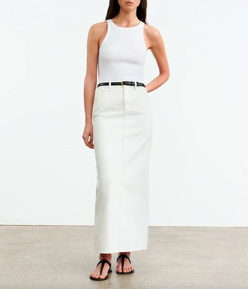 Ozzy Denim Skirt - Cream